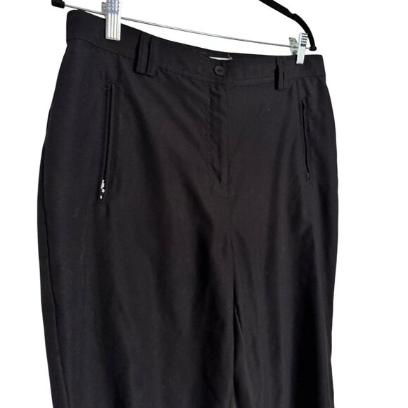 Christopher Bank Cropped Black Pants Size 12 Zipper Pockets Polyester NWT - Picture 4 of 11